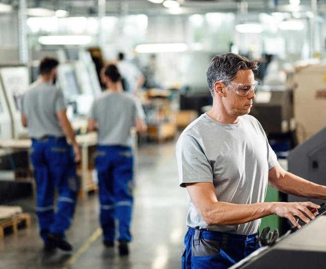 Factory floor employee